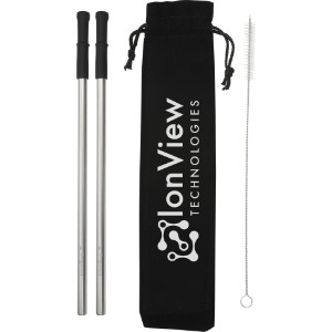 Reusable Stainless Steel Straw Set with Brush - LD4014