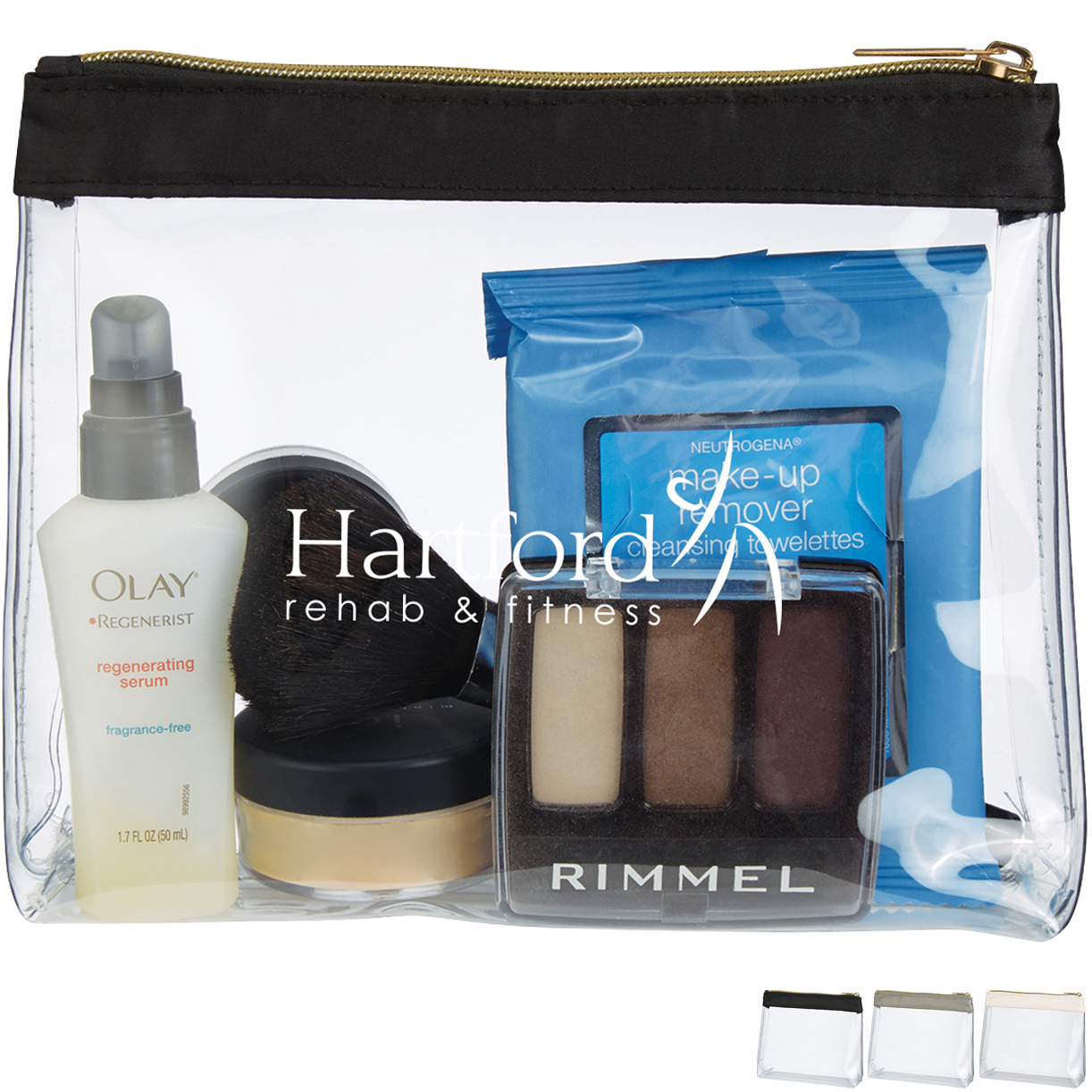 Product Photo 1 Sadie Satin Trim Clear PVC Cosmetic Bag