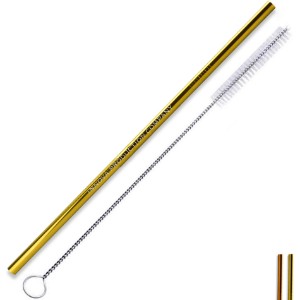 Metallic Stainless Steel Straw w/ Cleaning Brush - WB2429