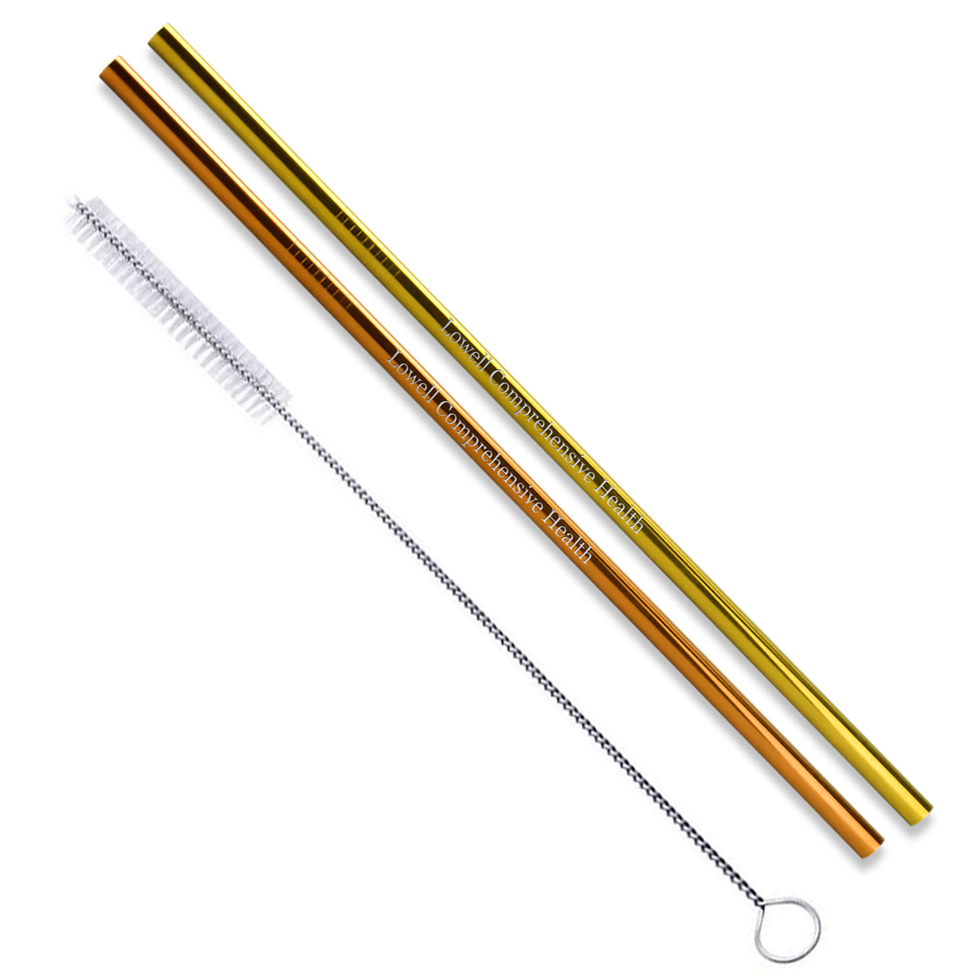 Product Photo 1 Gold & Copper Stainless Steel Straw Set w/ Cleaning Brush