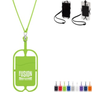Silicone Lanyard w/ Phone Holder & Wallet - HT1289