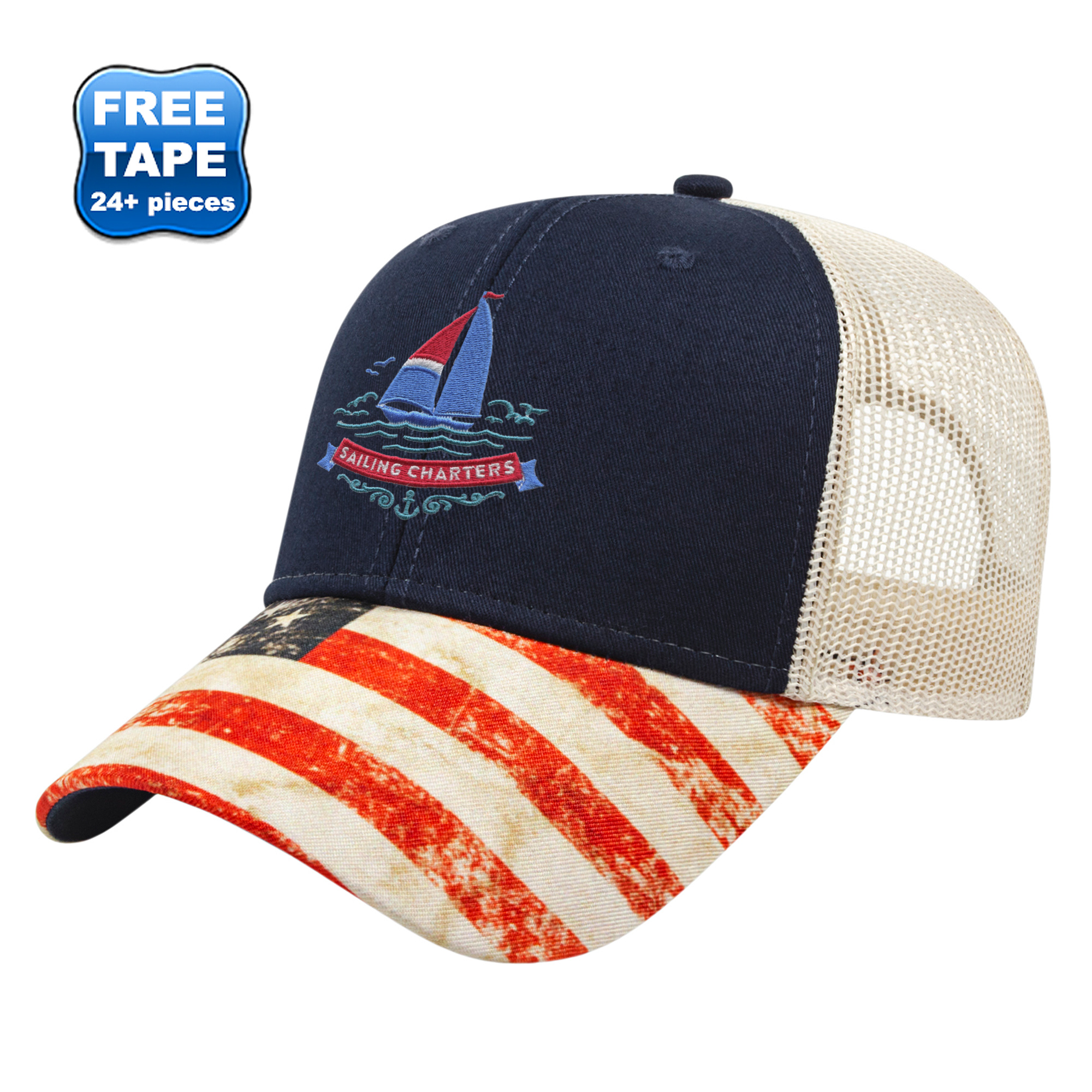 Product Photo 1 Flag Design Constructed Cap with Mesh Back