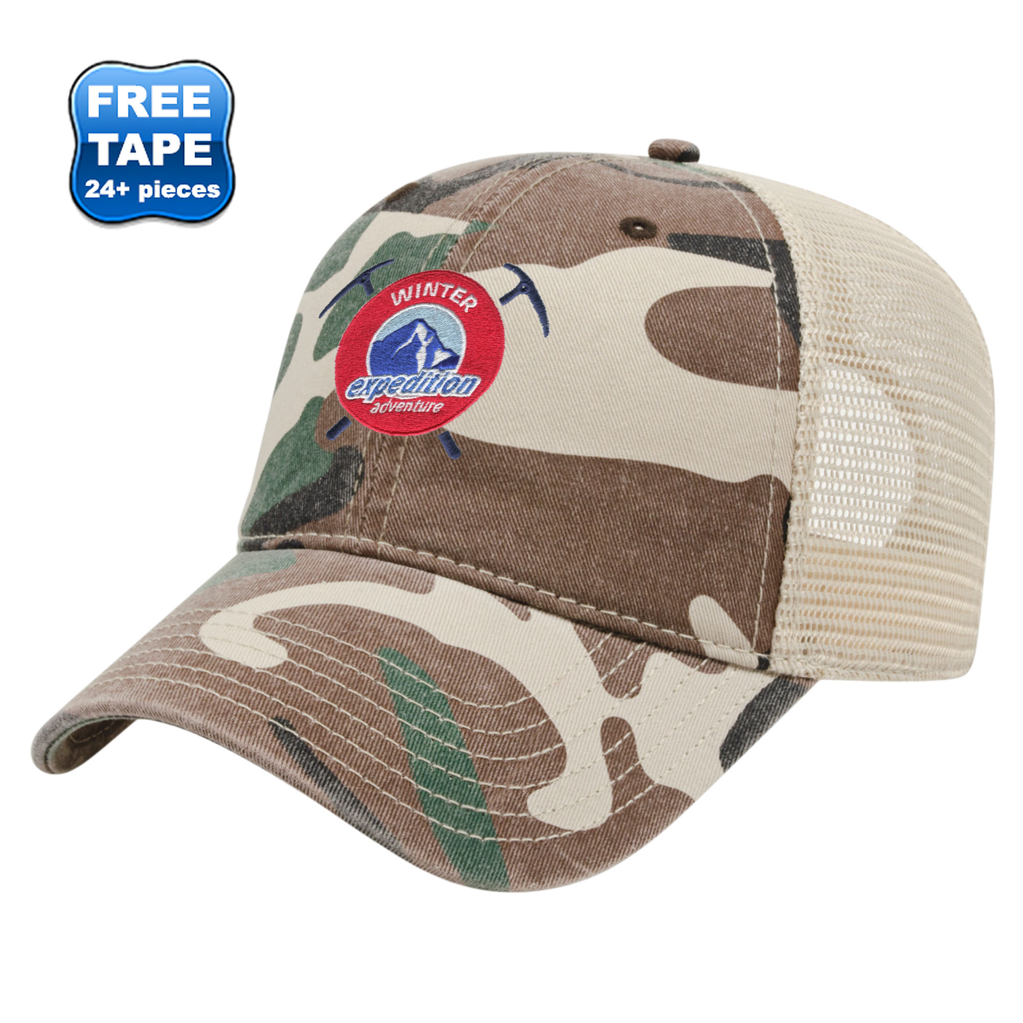 Product Photo 1 Washed Chino Twill Camo Unconstructed Cap with Soft Mesh Back