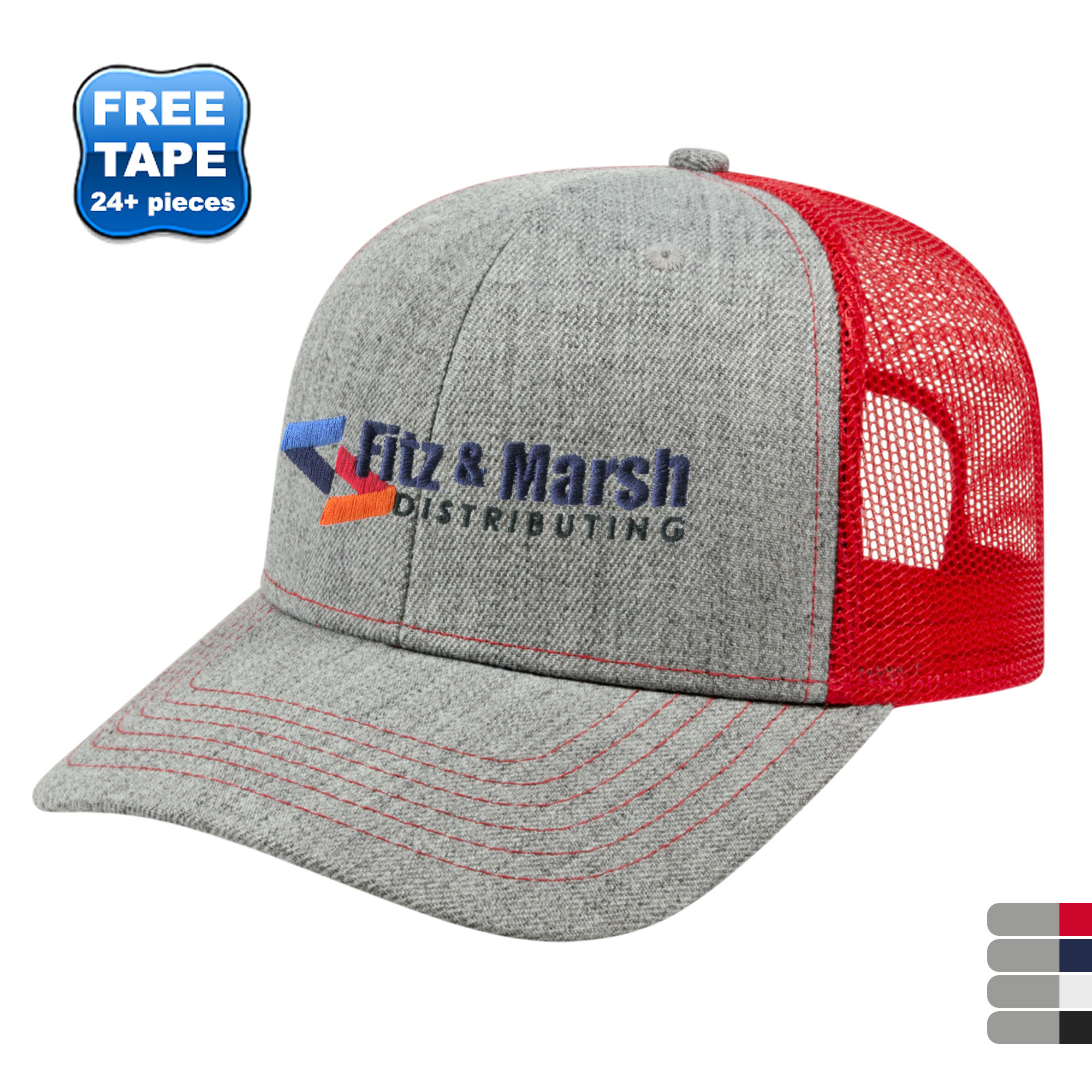 Product Photo 1 Blended Wool Acrylic Flat Bill Structured Cap with Mesh Back