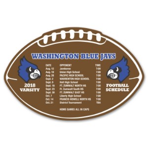 Football Shaped Schedule Magnet - MG2339