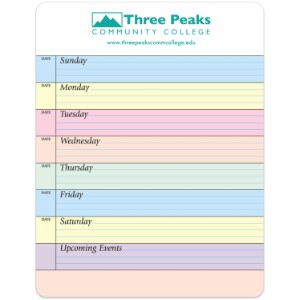 Weekly Planner Memo Board w/ Magnet, 8-1/2" x 11" - MG2293