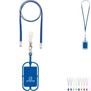 Two-In-One Charging Cable Lanyard w/ Phone Holder & Wallet - HT1311