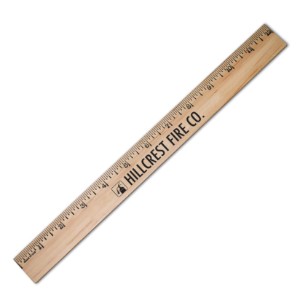 Natural Finish English Scale Wood Ruler, 12" - AK6019
