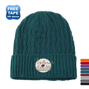 Fleece Lined Knit Pattern Beanie - AM4245