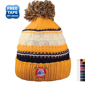 Striped Team Pom Beanie - AM4255