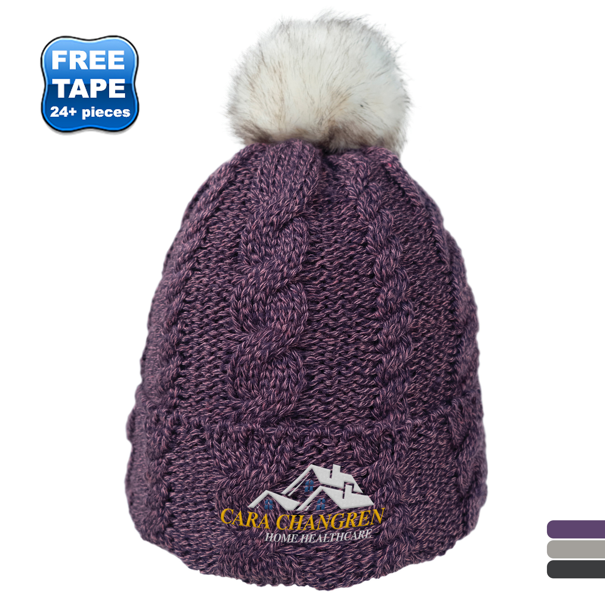 Product Photo 1 Knit Beanie with Faux Fur Pom and Plush Lining