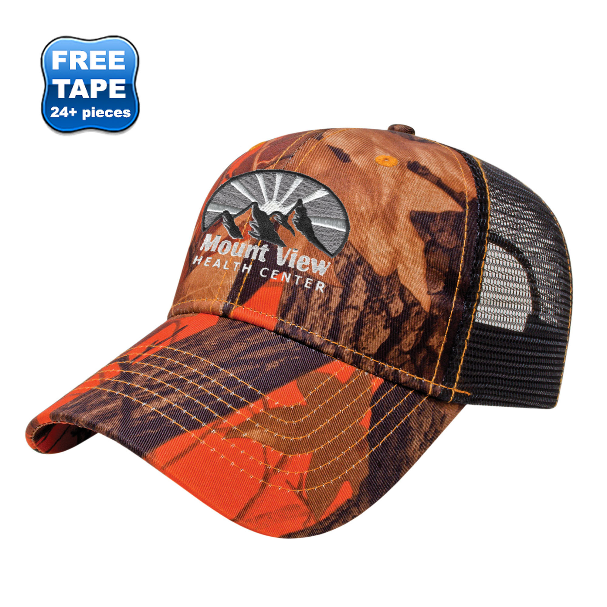 Product Photo 1 Orange Ridge Camo Constructed Cap with Black Mesh Back