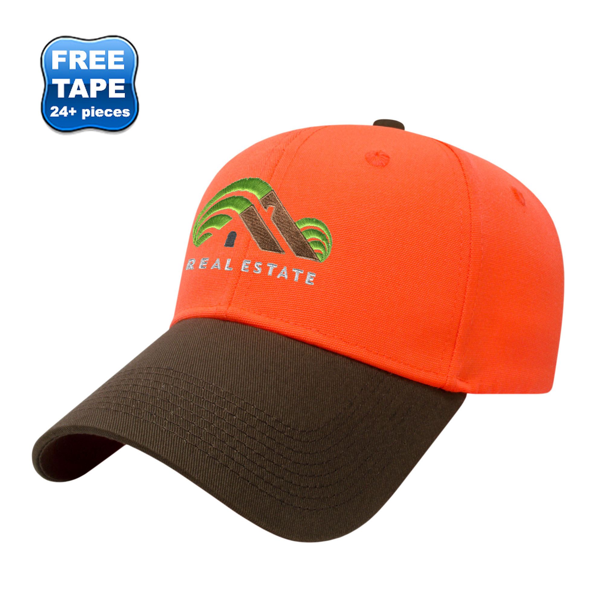 Product Photo 1 Two Tone Blaze Orange and Brown Cotton Twill Constructed Cap