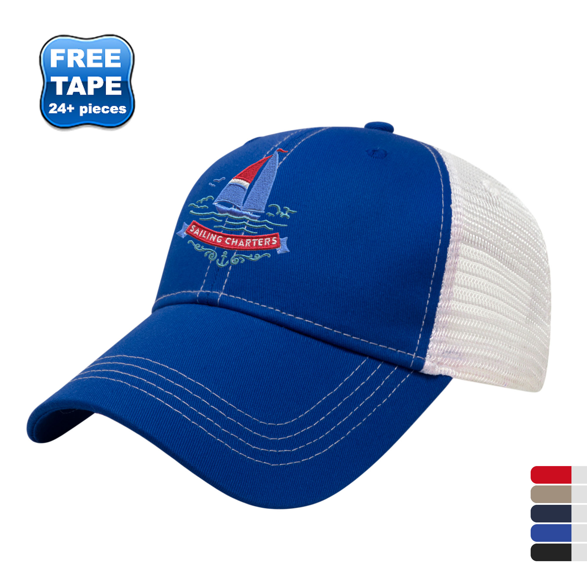 Product Photo 1 Contrast Stitch Chino Twill Unconstructed Cap with Mesh Back