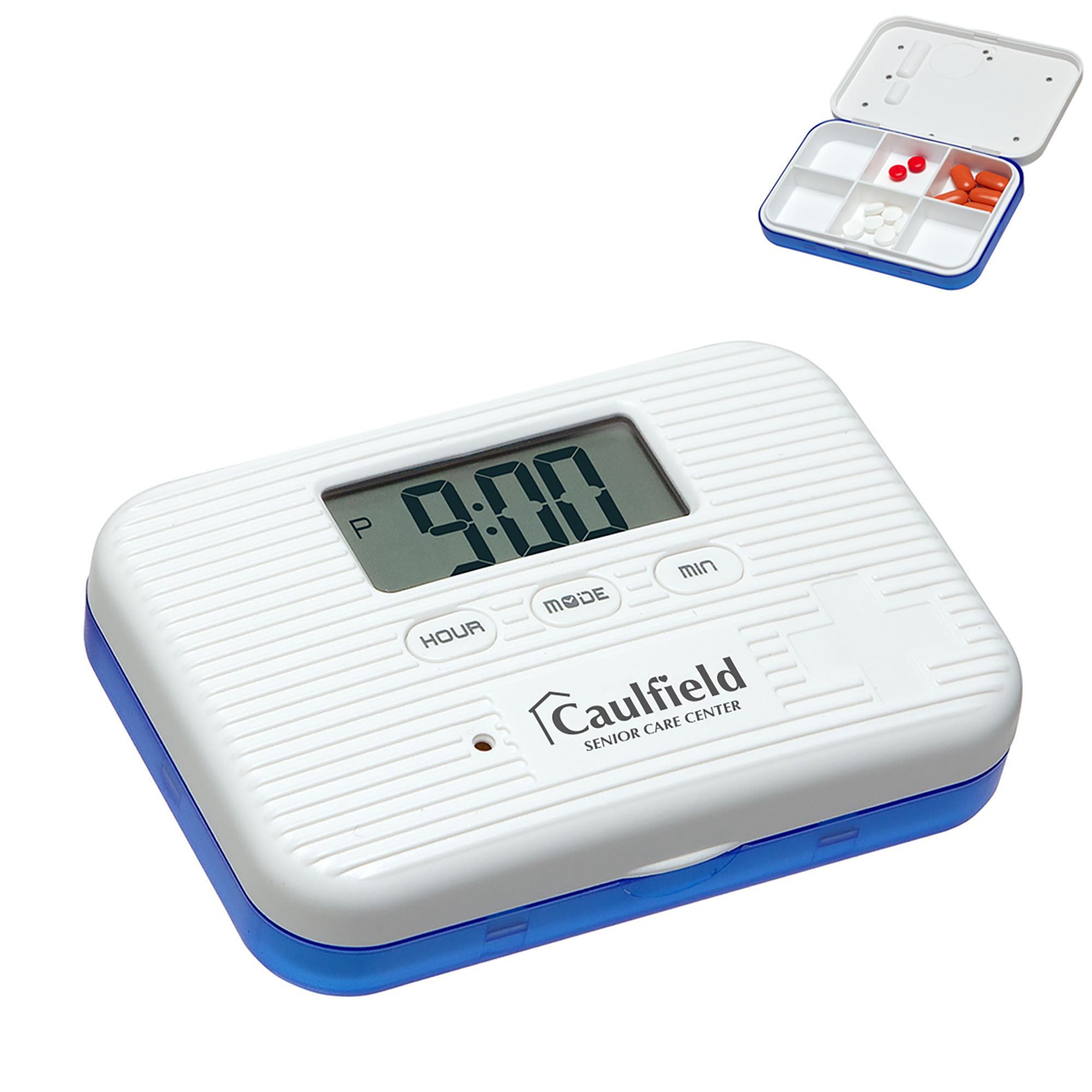 Product Photo 1 Deluxe Easy-Carry 6 Compartment Pillbox with Alarm