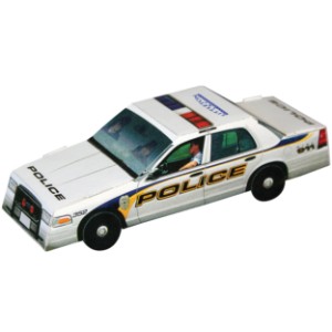 Foldable Die-Cut Police Car, Full Color Imprint - AK9002