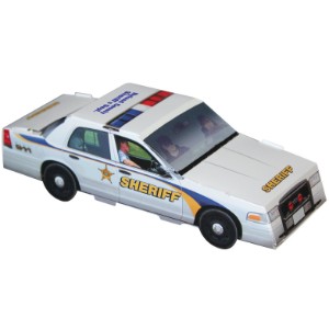 Foldable Die-Cut Sheriff Car, Full Color Imprint - AK9003