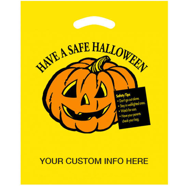 Product Photo 1 Halloween Pumpkin Plastic Bag, 12" x 15"
