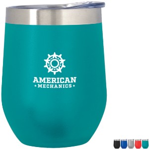 Vinay Vacuum Insulated Stemless Wine Tumbler w/ Lid, 12oz. - HT1436