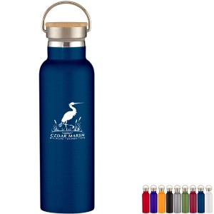 Liberty Stainless Steel Vacuum Insulated Bottle w/ Wood Lid, 21oz. - HT1455