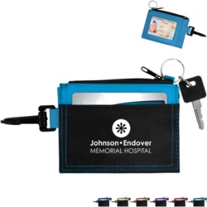 Compact Travel Wallet w/ Keychain & Clip - AL1167