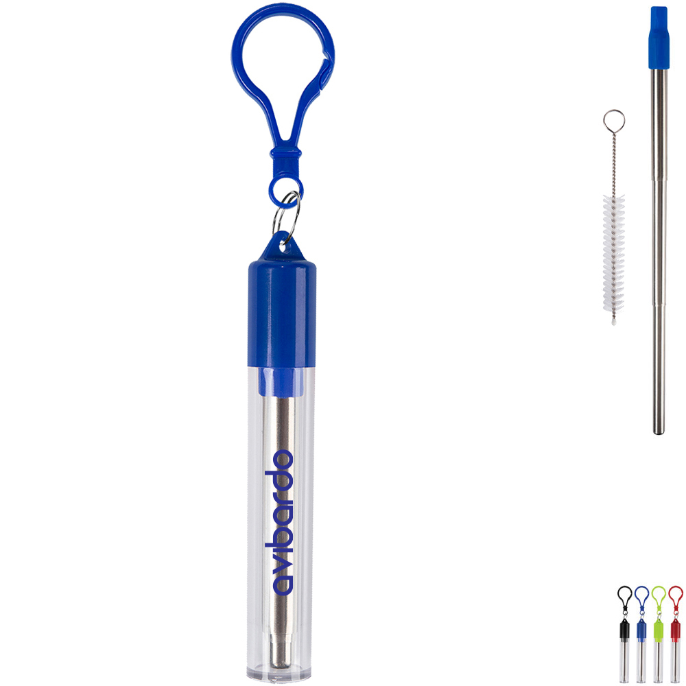 Product Photo 1 Collapsible Stainless Steel Straw w/ Cleaning Brush & Case