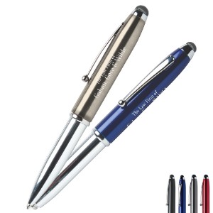 T.Macy Triple Function Pull Cap Metal Pen w/ LED Light - HB2783