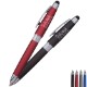 St. James™ Triple Function Ballpoint Retractable Metal Pen w/ LED Light & Stylus