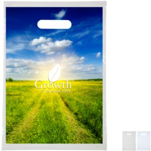 Digital Full Color Plastic Die Cut Take Home Bag, 9" x 13" - BA5505