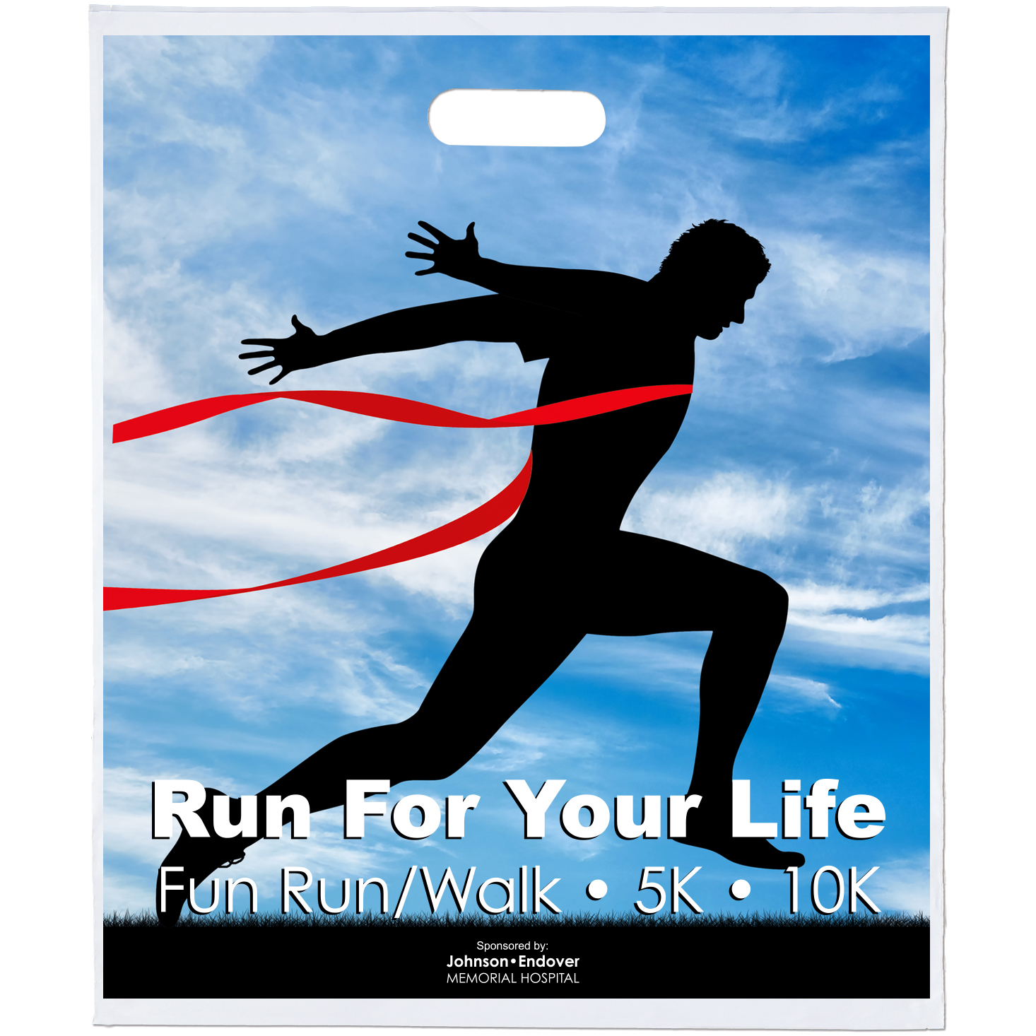 Product Photo 1 Digital Full Color Plastic Die Cut Take Home Bag, 15" x 18"