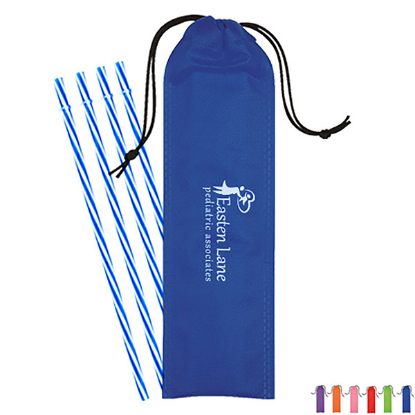 Product Photo 1 Reusable Straws In Drawstring Pouch, 4 Pack