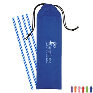 Reusable Straws In Drawstring Pouch, 4 Pack - JN4003
