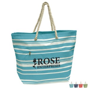 Striped Cotton Twill Rope Tote - GH4160