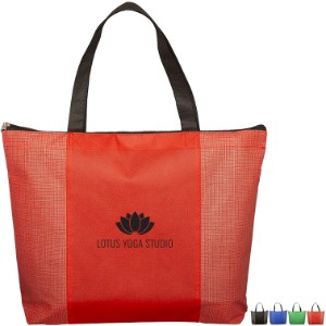 Tonal Non-Woven Zipper Top Tradeshow Tote - JE2257