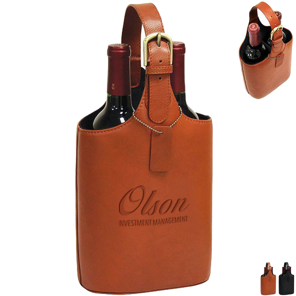 Product Photo 1 Dual Bottle Leather Wine Caddy