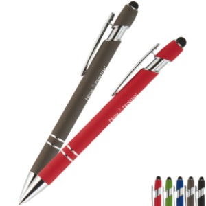 Granda Velvet-Touch Retractable Ballpoint Pen w/ Stylus - EV8219
