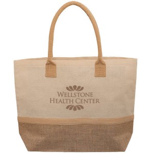 Wanderlust Laminated Jute & Cotton Canvas Tote - PM1401