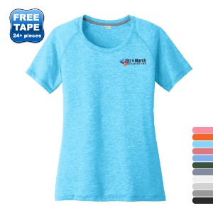 Sport-Tek® PosiCharge® Ladies' Triblend Wicking Scoop Neck Raglan Tee - WJ5560