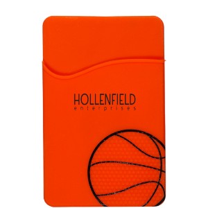 Sport-Themed Silicone Phone Pocket - Basketball - PM1431