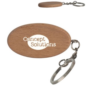 Oval Wooden Keyring - AF2402