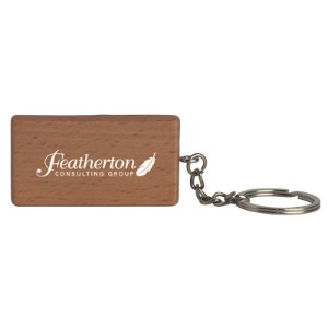 Rectangle Wooden Keyring - AF2404