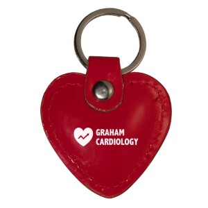 Red Leather Heart Keychain - AF2409