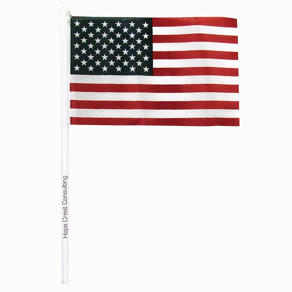 Product Photo 1 USA Flag with Plastic Stick, 4" x 6"