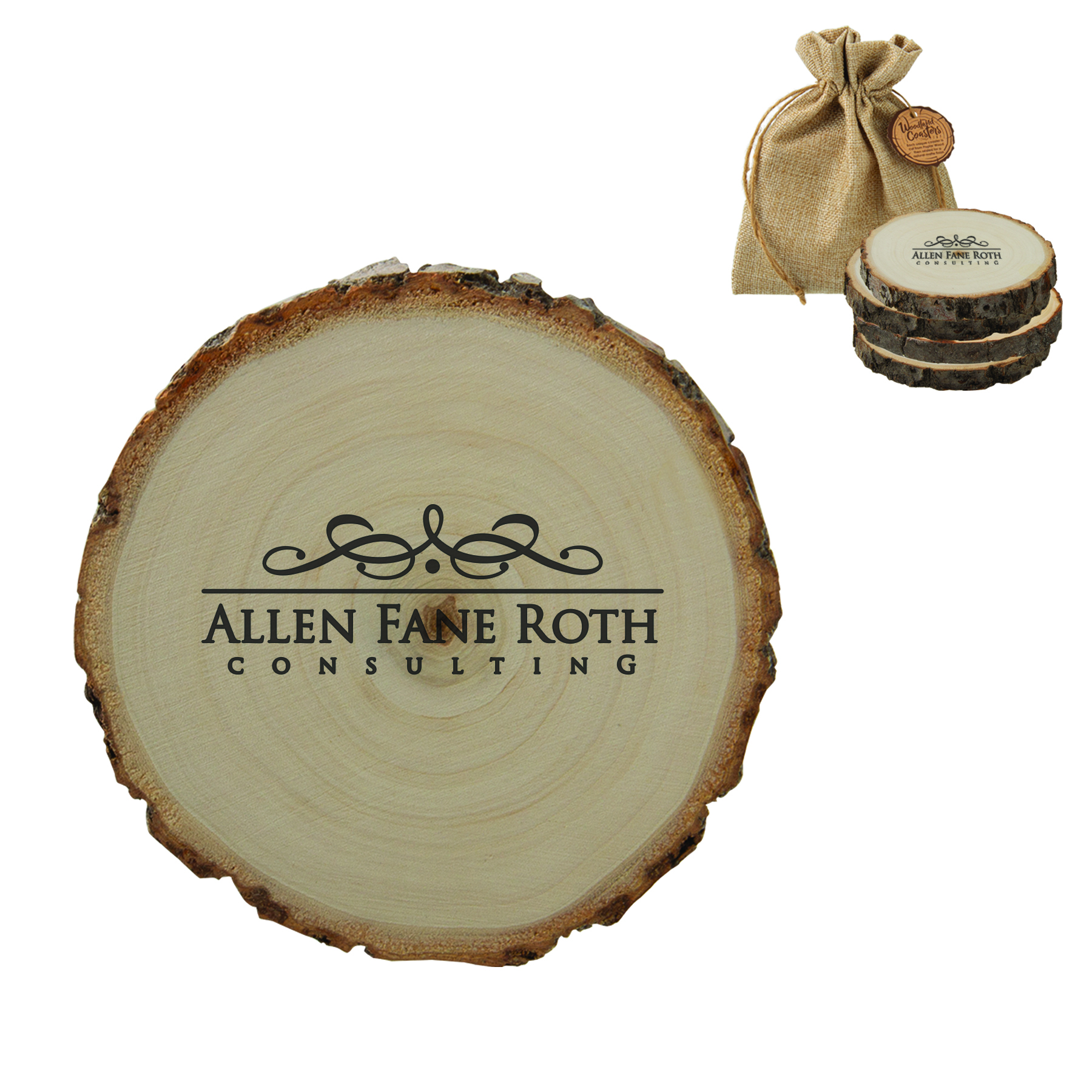 Product Photo 1 Woodlands Poplar Wood Coaster Set