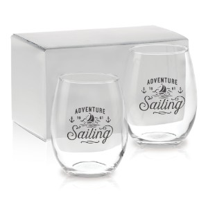 Stemless White Wine Gift Set, 15 oz. - GA1562