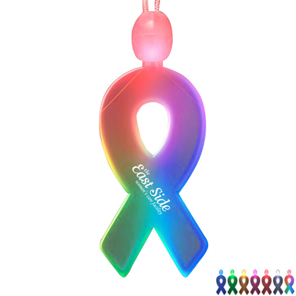 Product Photo 1 Light Up LED Awareness Ribbon Pendant Acrylic Necklace