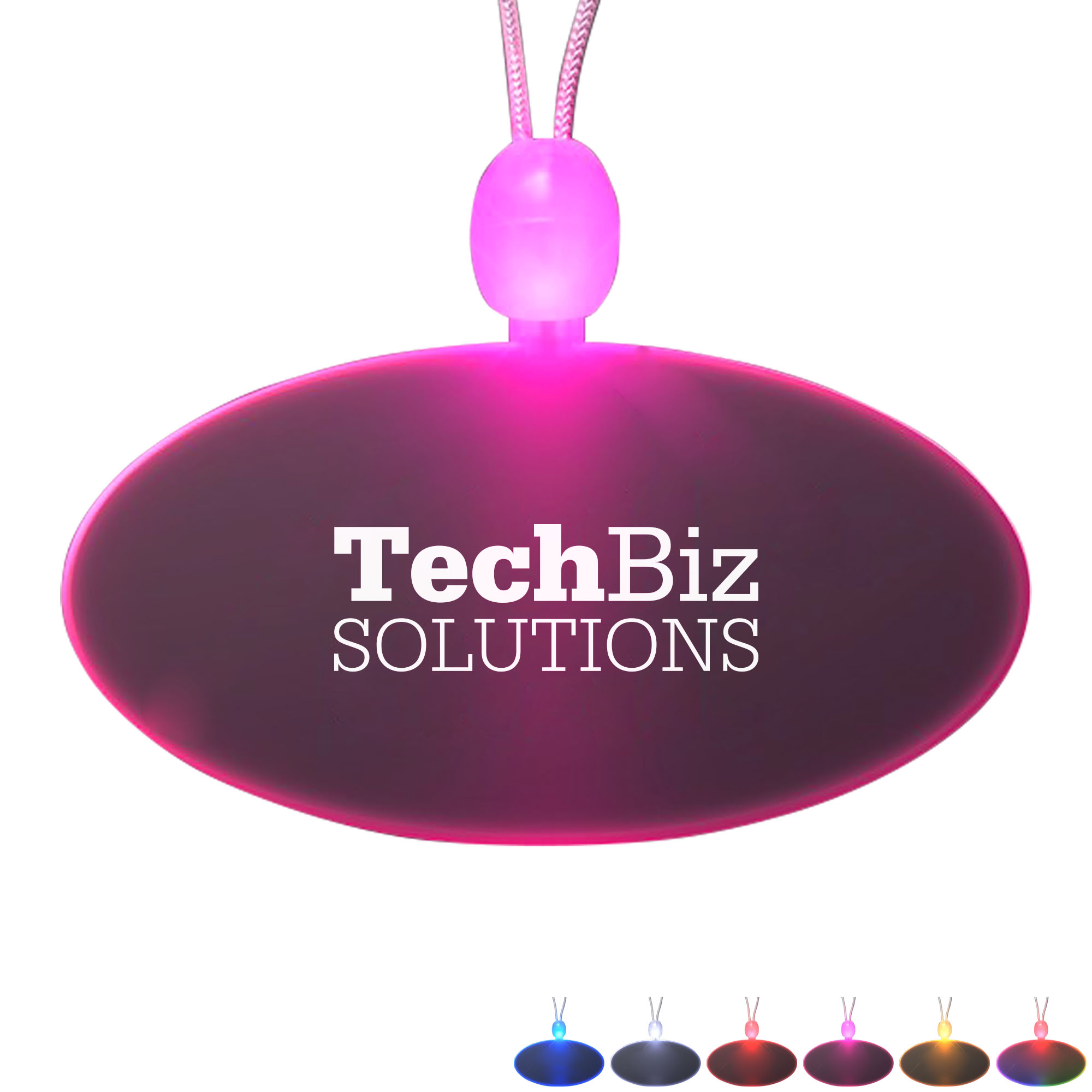 Product Photo 1 Light Up LED Oval Pendant Acrylic Necklace