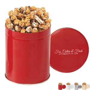 Gourmet Chocolate Pretzel Popcorn Tin, Quart - MD8512