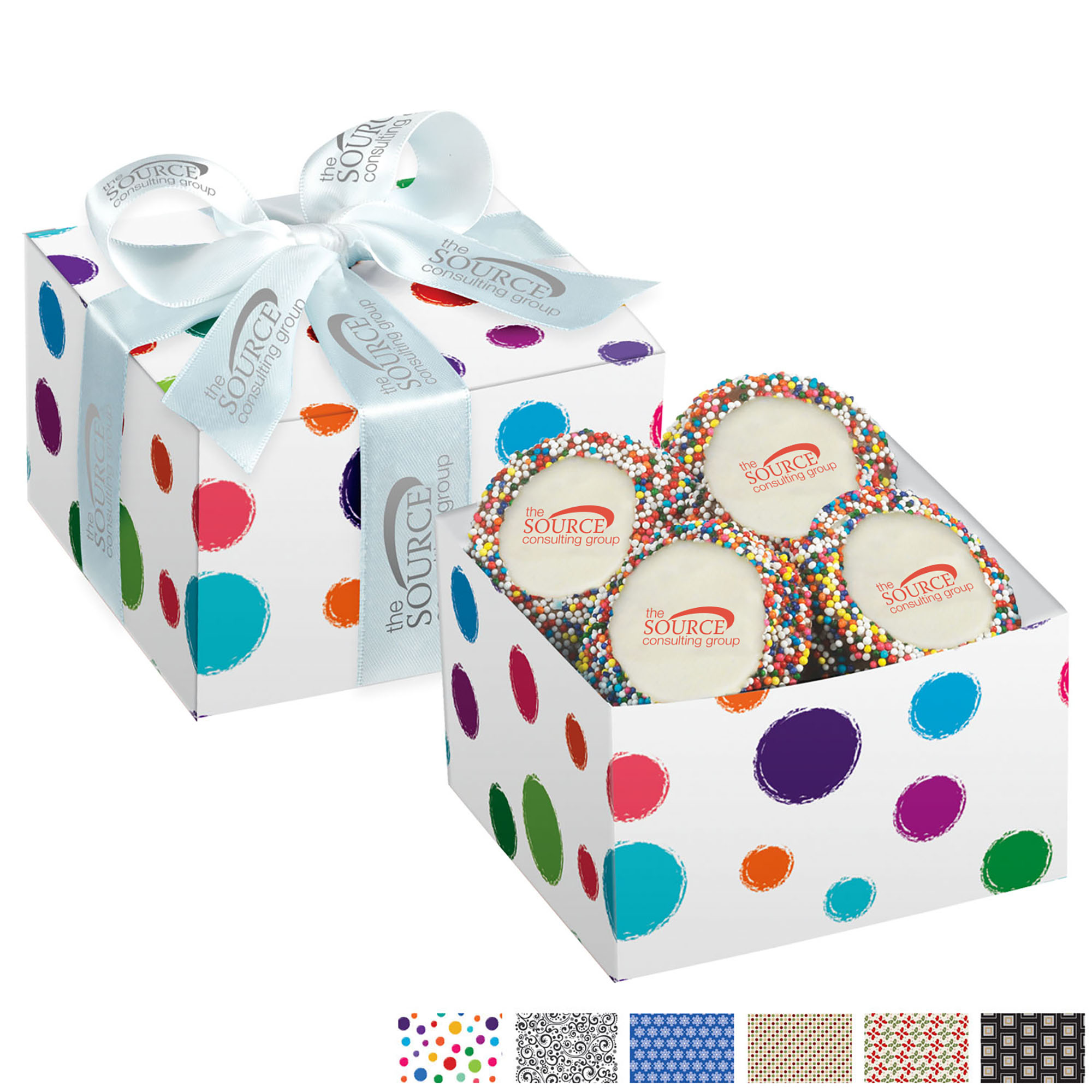 Product Photo 1 Chocolate Covered Oreo® 5 Piece Gift Box, Rainbow Nonpareil Sprinkles