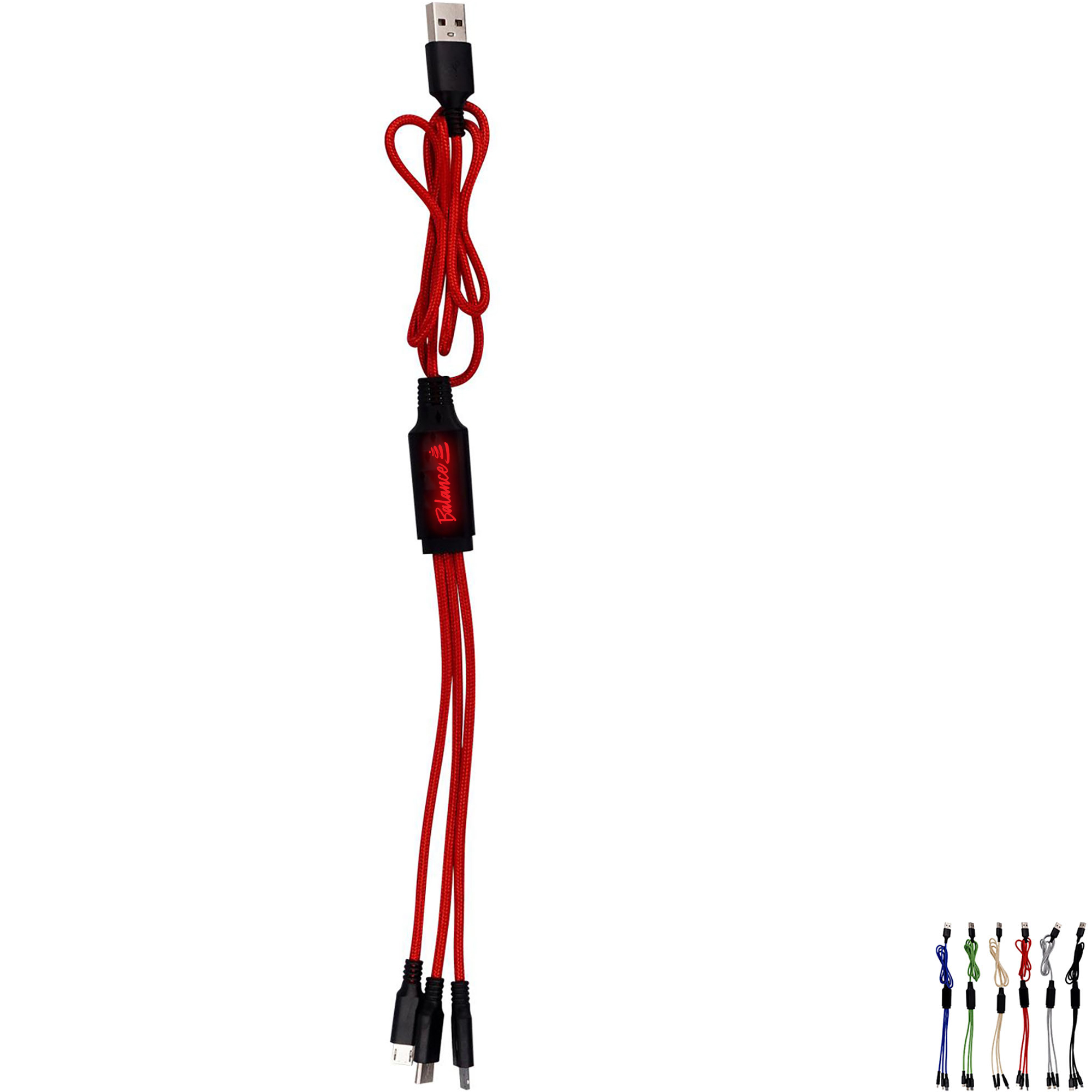 Product Photo 1 Metallic Logo Light Up  Cable, 3'